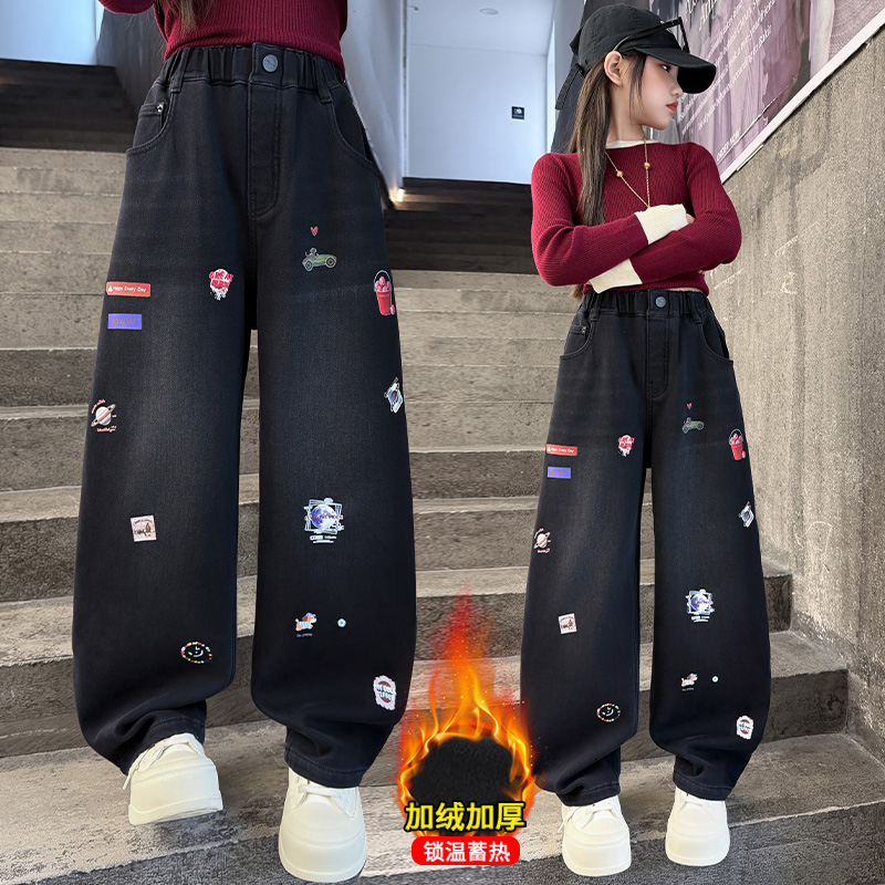 الخريف الفتيات الجينز الكرتون  - مراجعة Winter Clothing Drawing وسعره